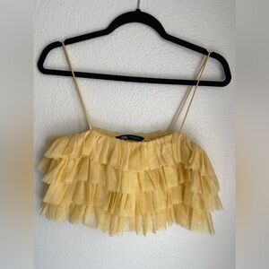 ZARA Yellow RUFFLED TULLE tp